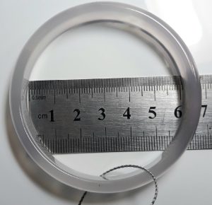 bangle size guide - lay bangle over ruler to measure inner diameter.